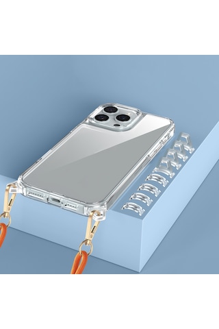 Apple iPhone 16 Pro Uyumlu Kılıf Aihttgli Takılabilir Askı Aparatlı Zore Snap Silikon Kapak-şeffaf Şeffaf