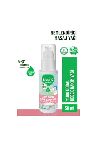Siveno %100 Doğal Bebek Yağı Organik Jojoba Bakım Masaj Yağı Bitkisel Vegan 50 ml