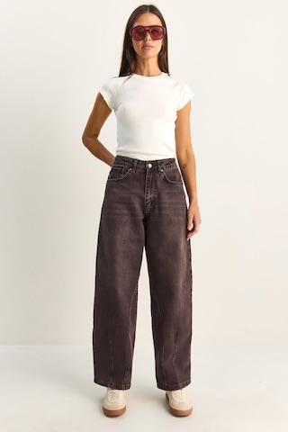 Shade Kadın Vintage Yıkamalı Baggy Kesim Rahat Kalıp Denim Pantolon 703 60286060 - Patlıcan