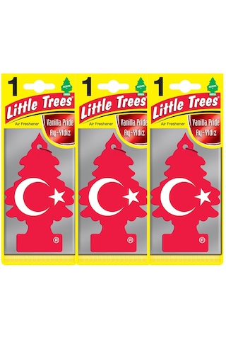 Little Trees Türk Bayrağı Ay Yıldız Vanilya Oto Kokusu 3 Adet