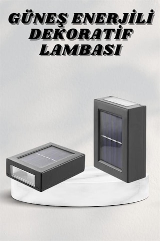 Bahçe Aydınlatması Solar Güneş Enerjili Dekoratik Led Işıklı Lamba Siyah