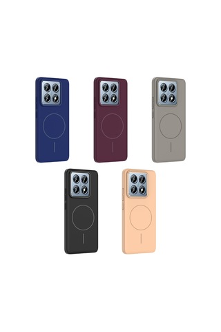 Xiaomi 14t Pro Kılıf İnce Magsafe Kamera Yükseltili Yumuşak Silikon Pazarplus Mürdüm