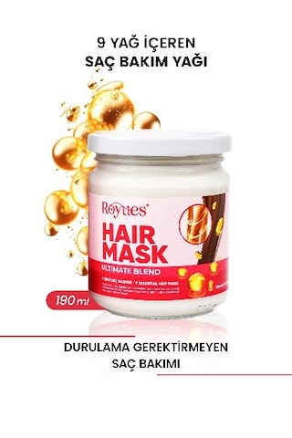 Royues Kuru Ve Yıpranmış Saçlar için Nemlendirici Saç Maskesi 190 ML