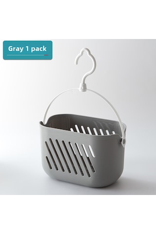 Springsun Duvar Tipi Plastik Organizer Sepeti - Banyo, Mutfak Çeşitli Eşya Saklama Kabı - Dayanıklı, Kolay Kurulum, Gri Renk Gri