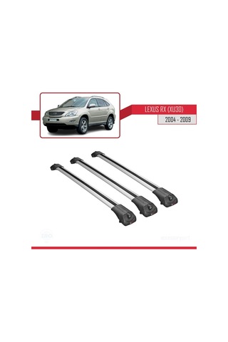Lexus Rx Xu30 2004-2009 Arası İle Uyumlu Ace-1 Ara Atkı Tavan Barı Gri 3 Adet Bar