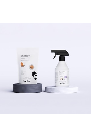Kedi Kumu Koku Giderici Aktif Karbon 400 Gr Ve Koku Ve Leke Çıkarıcı Enzimatik Sprey 500 Ml Seti