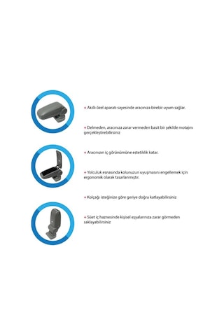 Fiat Linea Kol Dayama Kolçak Vidasız Siyah Niken