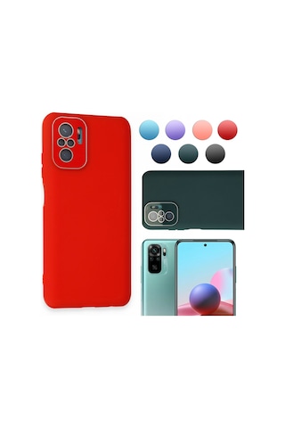 FitCase Xiaomi Redmi Note 10 / Note 10s Glass Kamera Korumalı Lansman Silikon Kapak