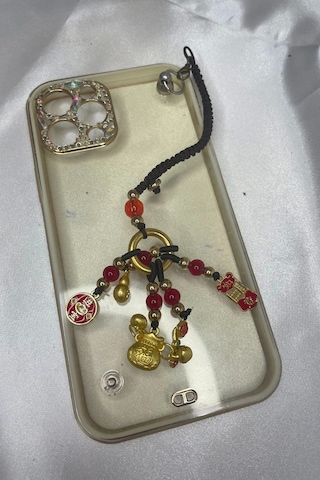 Telefon Kılıf Süsü Feng Shui Kabak Bereket Şans Mutluluk Ejderha Çin Paralı Feng Sui Pagoda Anahtarl Çok Renkli