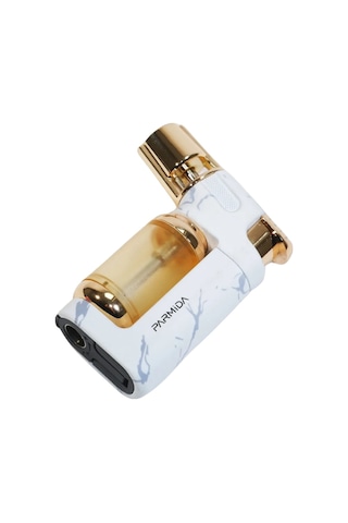 Parmida Tek Torch Pürmüz Beyaz-gold Mermer Desenli Masa Tipi Metal Puro Çakmağı - Tr9249
