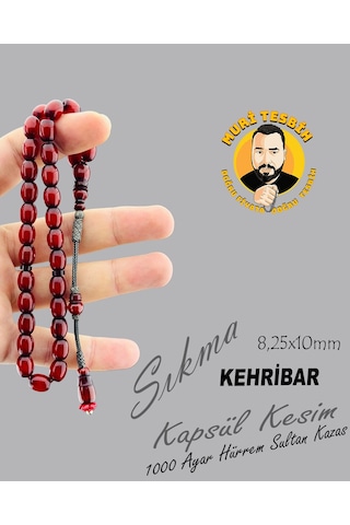 1000 Ayar Hürrem Sultan Kazas Çubuk Sıkma Kehribar Kapsül Kesim 8,25x10