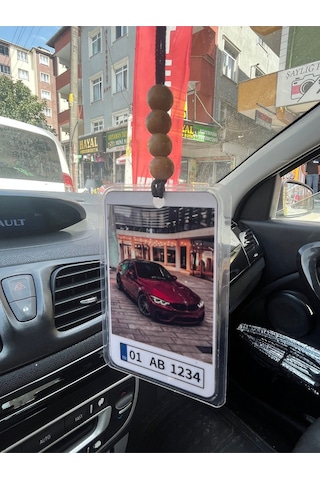Kişiye Özel Araba Fotoğraflı Ve Plaka Yazılı Dikiz Aynası Süsü Hediye Aksesuar