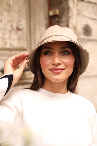 Kadın Deri Bucket Şapka Rkş-02 Bej Bej