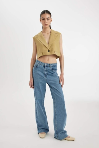 DeFacto Crop Ceket Yaka Basic Düz Blazer Yelek D1199AX24SMKH485 Haki