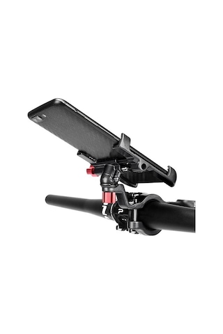 Dancemonkey Alüminyum Bisiklet Telefonu Tutucu - 360 Döner - 31.8mm Siyah Siyah