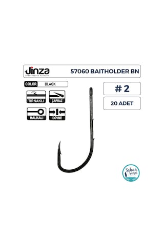 Jinza 57060 Baitholder Tırnaklı Delikli İğne 2 20 Adet Siyah