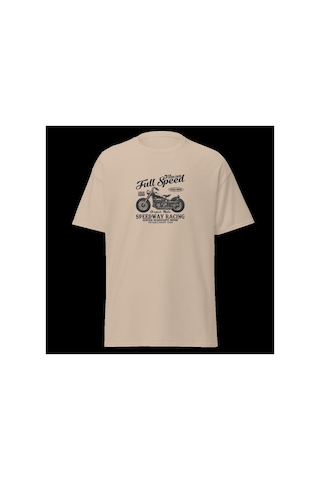 Wildstyle Full Speed Speedway Racing Motosiklet Vintage Yarış Baskılı Unisex Bisiklet Yaka Pamuklu Tişört - Ca