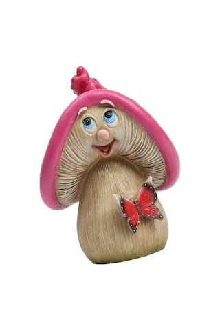 Trendooze Homyl Bahçe Mantar Heykeli, Kapalı Pembe, Sevimli Açık Dekor