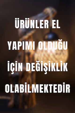 Celestia Home Otantik İskandinav Model Modern Ahşap Avize Masa Lambası Abajur Ahşap