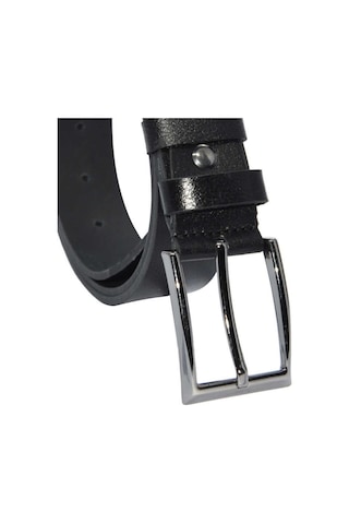 Süzer Deri Siyah Hakiki Deri Düz 3.5 Cm.lik Klasik Kemer - Tek Katmanlı Manda Derisi - 300-düz Siyah