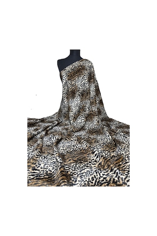 Leopar Desenli Yumuşak Peluş Kürk Kışlık Kumaş 150 Cm En Ceket, Mont, Kürk, Kaban, Hırka Kaplan