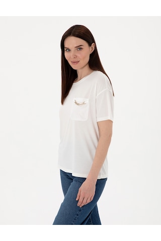 Pierre Cardin Kadın Beyaz Tişört 50301456-vr013 Beyaz