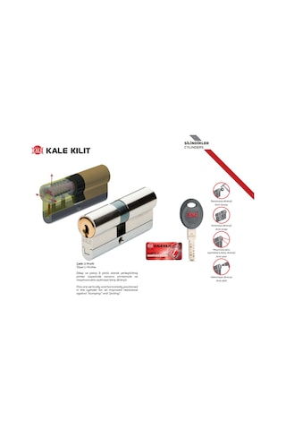 Kale 164 Cec Tüpten Şifreli Silindir 68mm 26+10+32 - Nikel 5 Anahtarlı