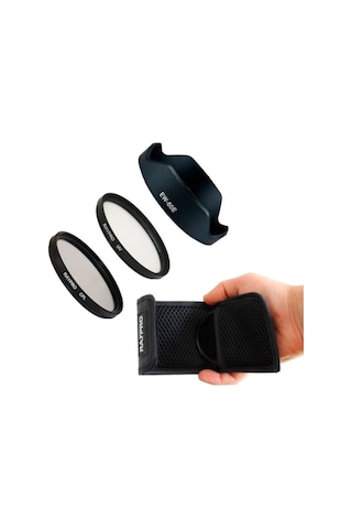 Raypro UV + Polarize Filtre 55 MM + EW-60E Parasoley + Filtre Çantası