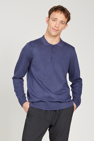 AC&Co / Altınyıldız Classics Erkek Indıgo Standart Fit Normal Kesim Polo Yaka Triko Kazak İndigo