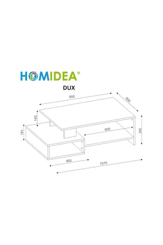 Dux Dekoratif Orta Sehpa Antrasit - Ceviz