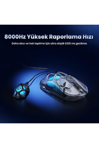 Gravastar Mercury V60 Kablolu Manyetik Gaming İngilizce Q Klavye Ve X Air Kablosuz Optik Mouse Seti,