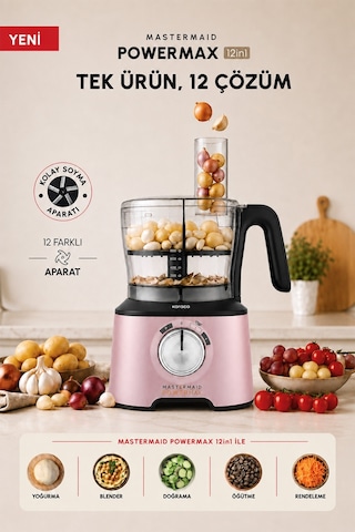 Karaca Mastermaid Power Max 12 İn 1 Mutfak Robotu Rosegold 2500w
