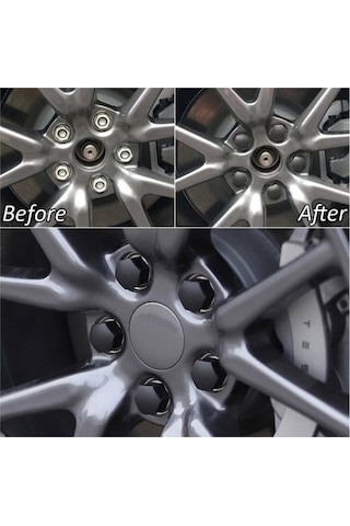 Bijon Kapağı 17 Mm Siyah Ve Krom Renk 20 Adet