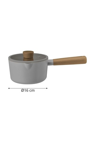 Neoflam Alüminyum Döküm Süt Tavası Cam Kapaklı Gri 16cm Sku: Smg8690010589347 Açık Gri