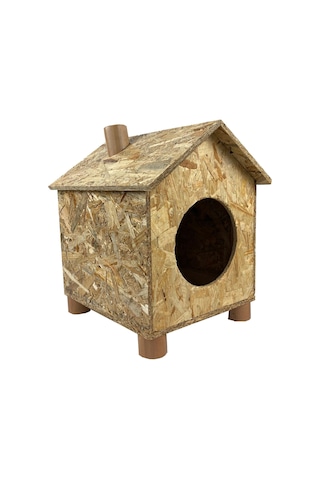 Goxawee Kedi Evi Dış Ortam Uygun Ahşap Kedi Evi Osb 43x40x37 Cm
