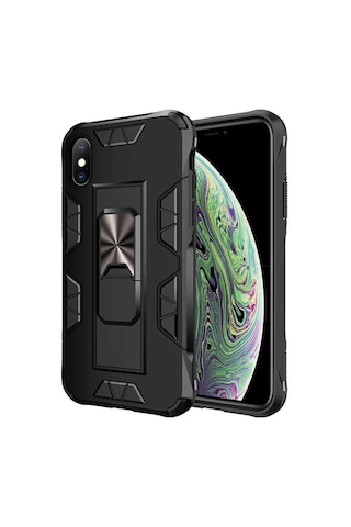 Apple Uyumlu iPhone X Kılıf Zore Volve Kapak-Siyah