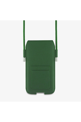 Lacoste Lisanslı Çapraz Vücut Askılı Pu Pike Desenli 6.7 İnç'e Kadar Universal Kılıf Yeşil