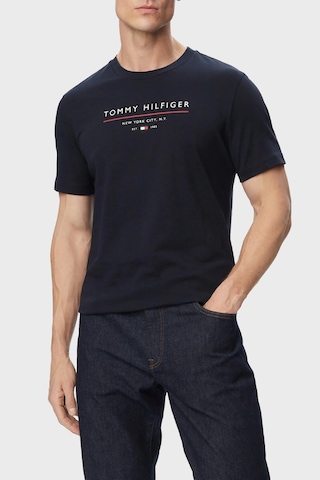 Tommy Hilfiger Logolu Pamuklu Regular Fit Bisiklet Yaka T Shirt Erkek T Shirt Mw0mw44359 Dw5 Lacivert