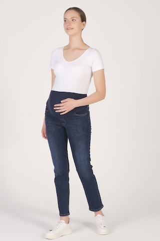Busa Hamile Mom Fit Kot Pantolon Koyu Lacivert-koyu Lacivert