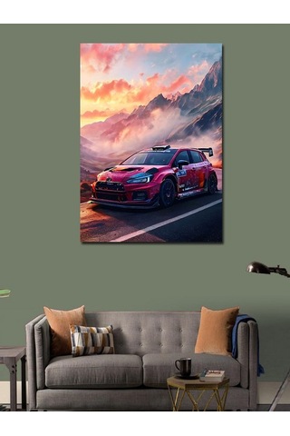 Kanvas Tablo Kırmızı Yarış Arabası 70cmx100cm