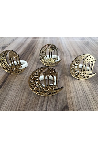 Ramazan Özel Peçete Halkası Model-2 6 Adet Çok Renkli