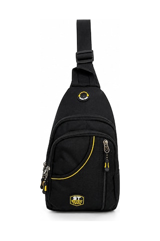 Seventeen Unisex Spor Çok Bölmeli Çapraz Askılı Body Bag Siyah-sarı