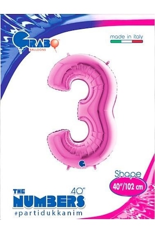 5 Rakam Folyo Balon Pembe 40ınc 100cm Çok Renkli