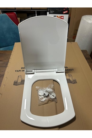 Klozet Kapağı Kare Slim Yavaş Kapanan Kapak Kaan Beyaz