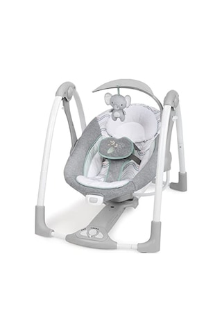 Ingenuity Convertme 2'si 1 Arada Kompakt Taşınabilir Otomatik Bebek Salıncağı Ve Bebek Koltuğu, Pil Tasarrufu Sağlayan Titreşimler, Doğa Sesleri, 0-9 Ay 3-9 Kg Swell Açık Bej