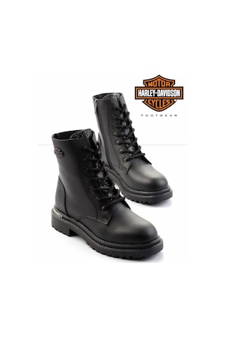 Harley Davidson Black Hakiki Deri Kadın Bot & Bootie Hd0777004203 Black