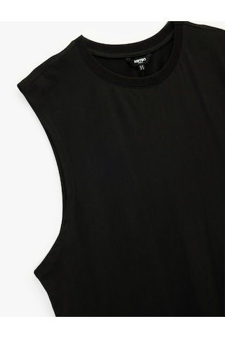 Koton Regular Fit Kolsuz Bisiklet Yaka Pamuklu Basic Atlet Siyah 6sam30002mk Siyah
