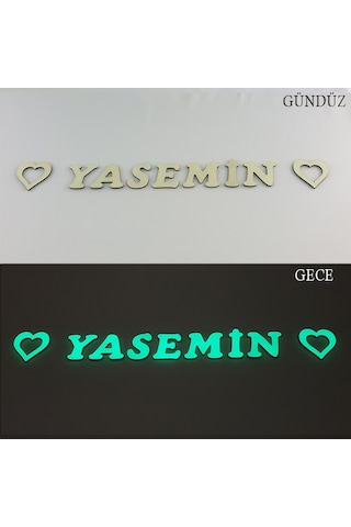 Fosforlu 7 Harf + 2 Yıldız Veya Kalp