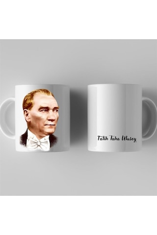 Kişiye Özel Mustafa Kemal Atatürk Resimli Kupa Bardak