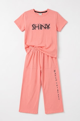 Joy Kids Kız Çocuk Sırt Baskılı Günlük Penye Takım 9-12yaş Pembe AÇIK PEMBE